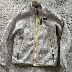 Patagonia Cream and Yellow Performance Jacket Kids XL